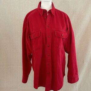 Mens vintage red 100% cotton Woolrich button down